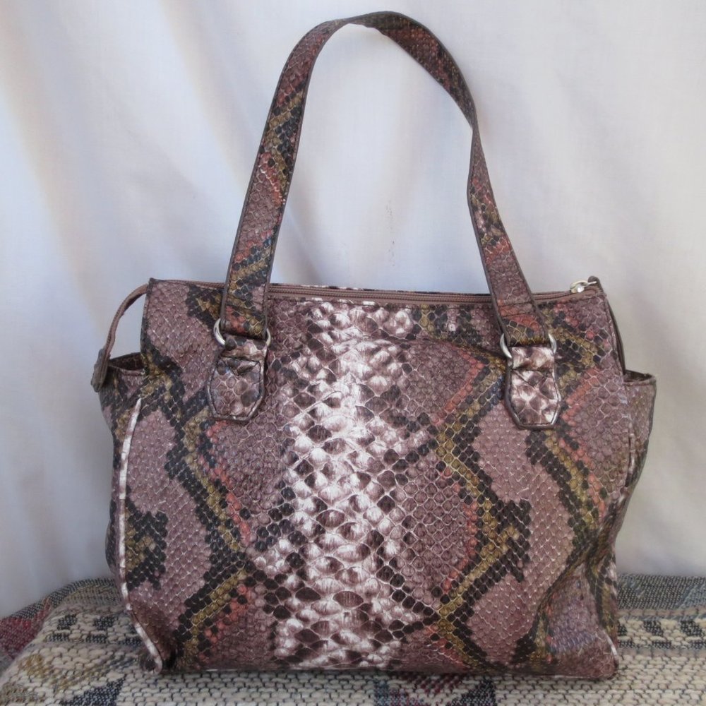 Nine West Brown Rose Python Pattern Faux Snakeski… - image 4